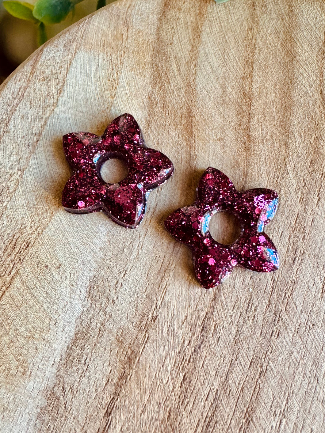 Duo de pépites (bordeaux paillettes )