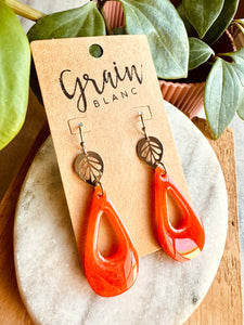 Boucles résine (orange argenté)