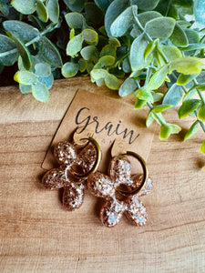Boucles résine duo de pépites (doré chaud )