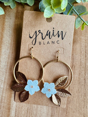 Boucles disques fleurs (doré)