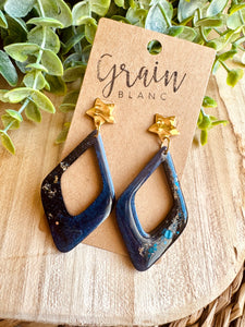 Boucles résine (Marine doré)