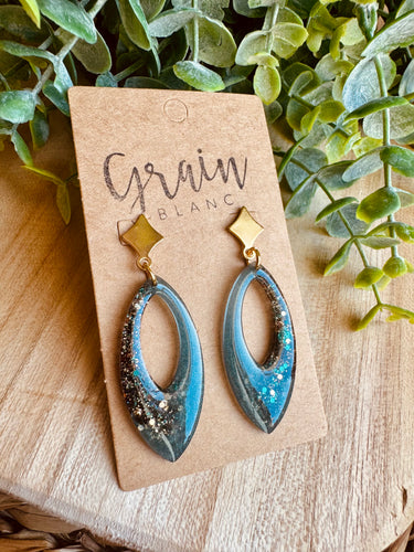 Boucles résine (vert doré)
