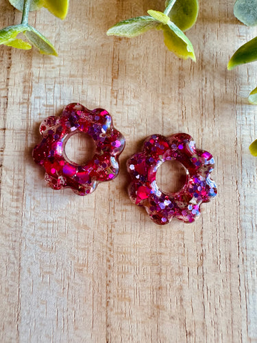 Duo de pépites (fleurs séchées & paillettes)