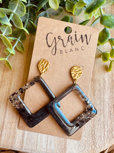 Boucles résine (noire doré)