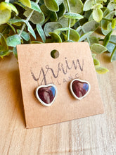 Charger l&#39;image dans la galerie, Mini boucles de résine (argenté bordeaux  )
