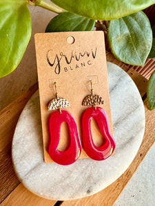 Boucles résine (fuschia rose gold)