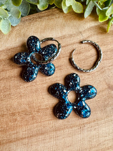 Duo de pépites (paillettes bleu nuit argenté)