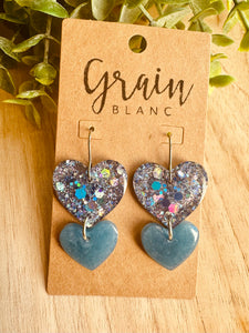Boucles résine 🤍 (bleu argenté)
