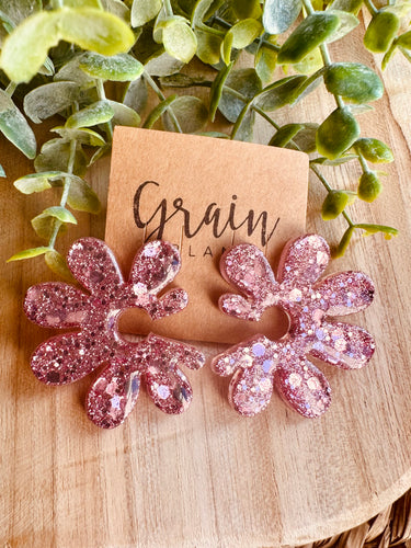 Boucles résine (rose)