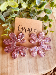 Boucles résine (rose)