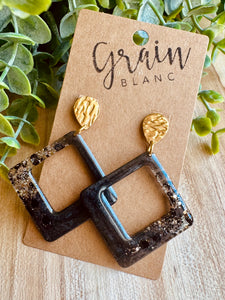 Boucles résine (noire doré)