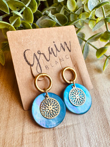 Boucles nacrées (doré bleu)