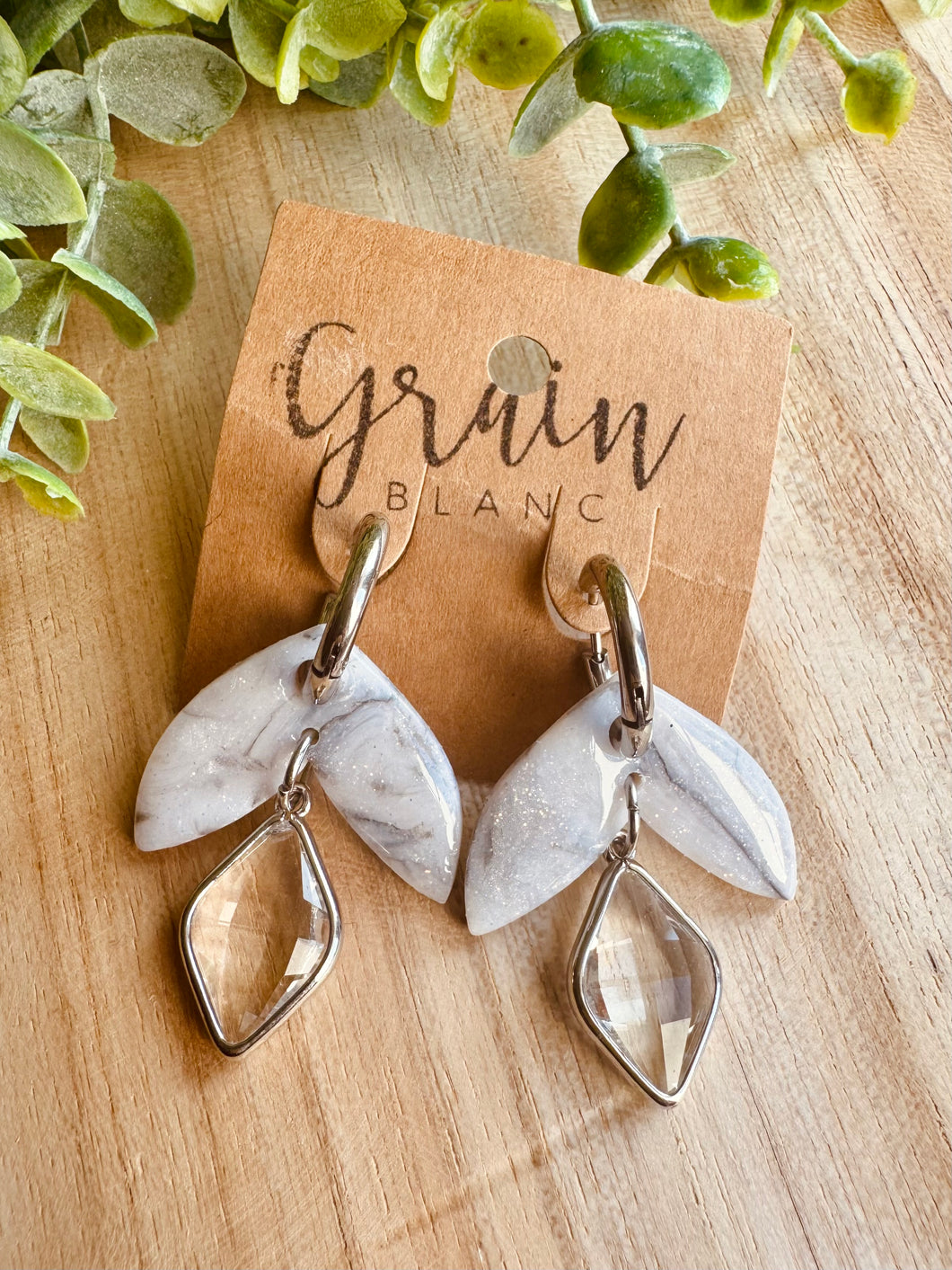 Boucles résine duo de pépites