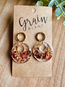 Boucles résine (fleurs séchées )