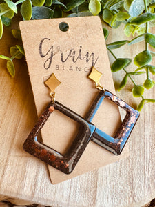 Boucles résine (noire doré bronze)