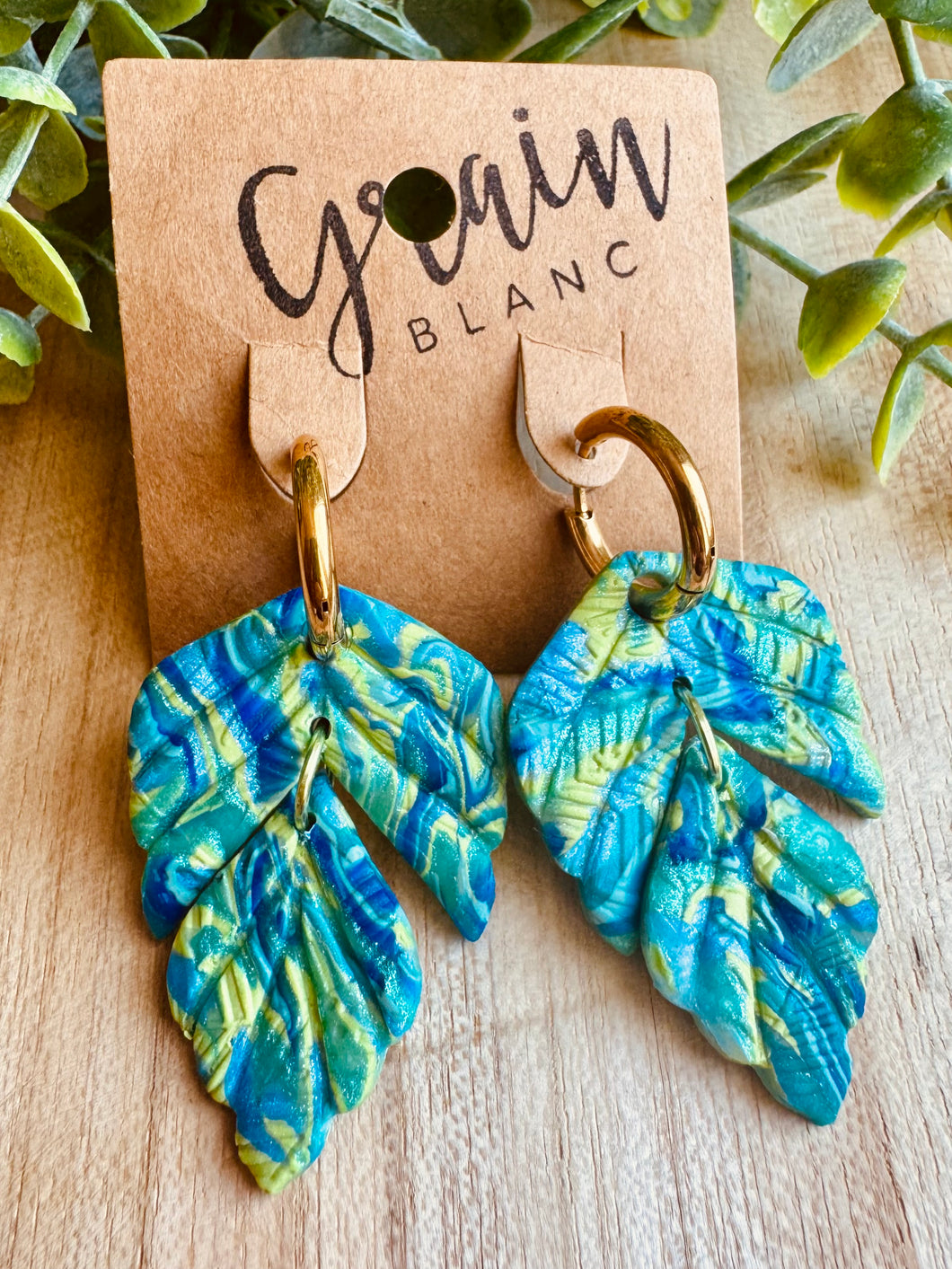 Boucles résine duo de pépites