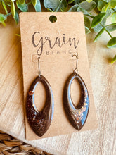 Charger l&#39;image dans la galerie, Boucles résine (marron argenté )