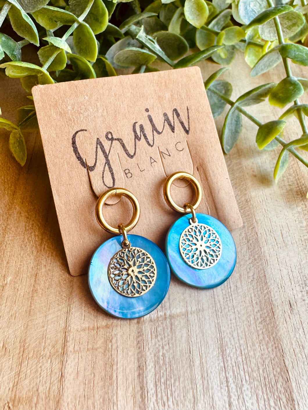 Boucles nacrées (doré bleu)