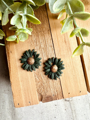 Duo de pépites 🌸 (vert sapin cœur bronze )